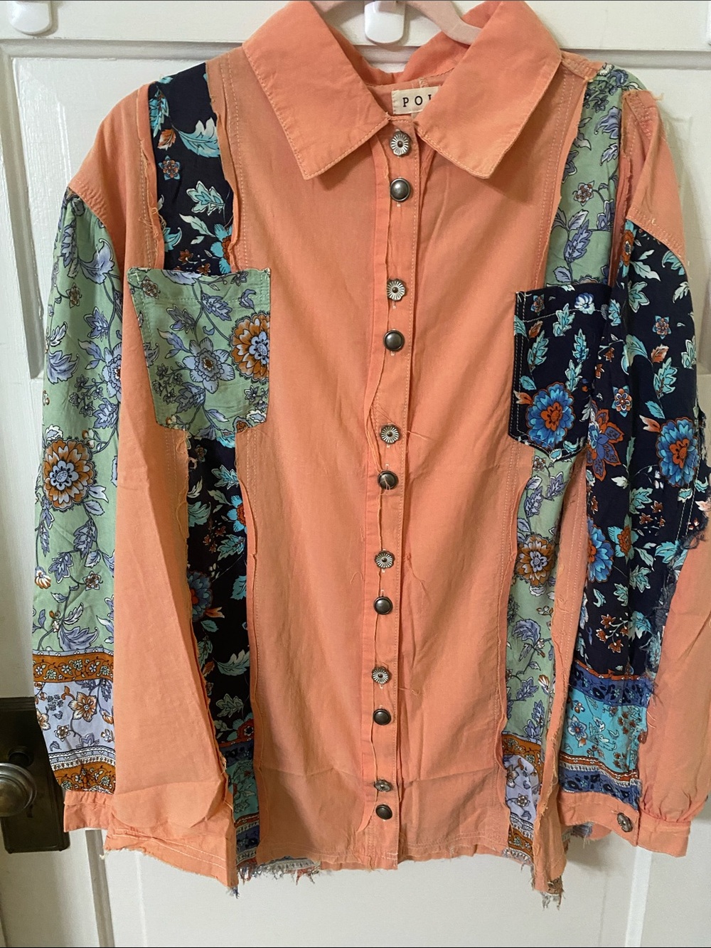 POL Boho Patchwork Button-Down Shirt - Picture 4 of 8